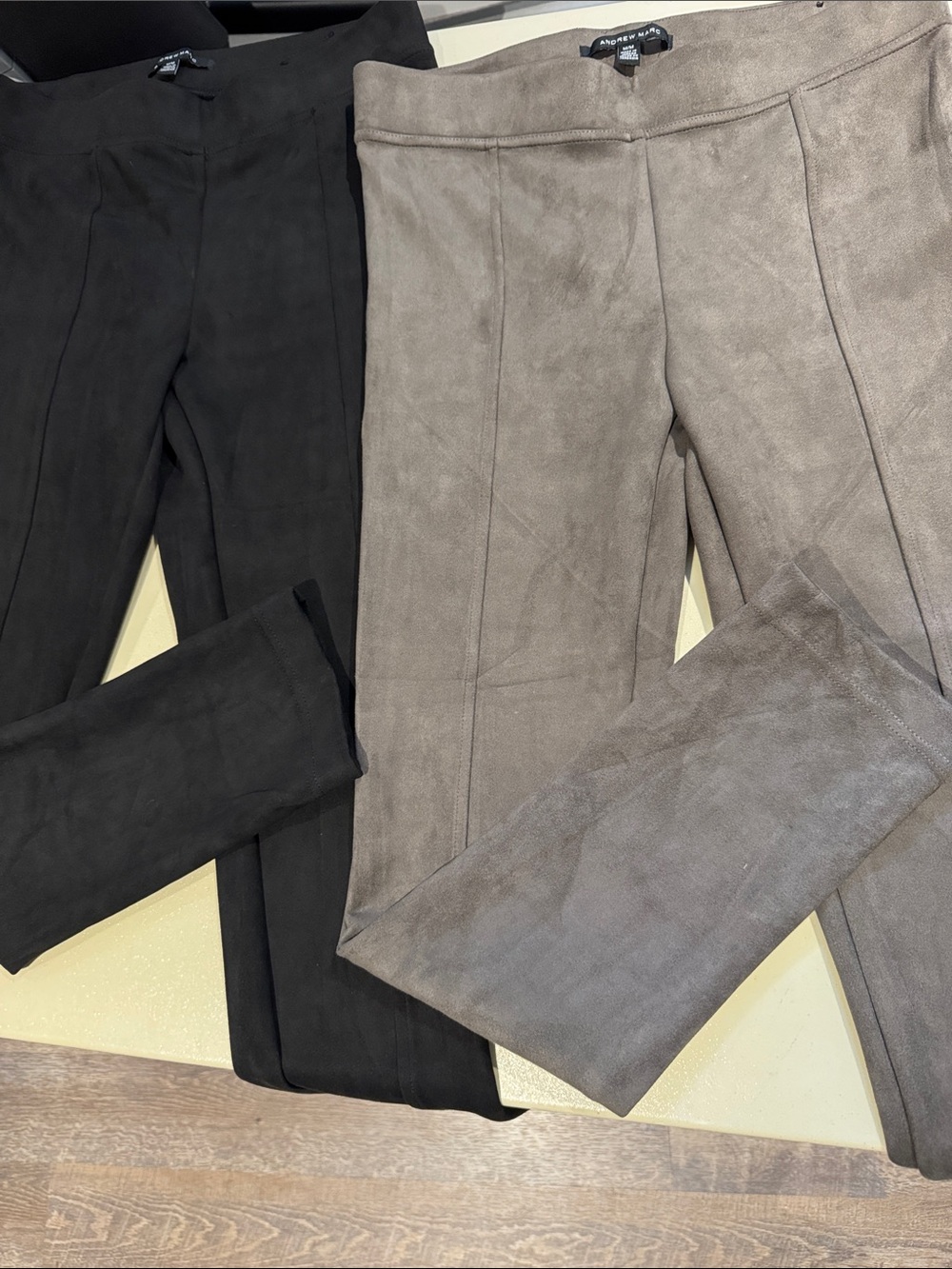 Lot of Andrew Marc Pull-On Pants in Black and Taupe